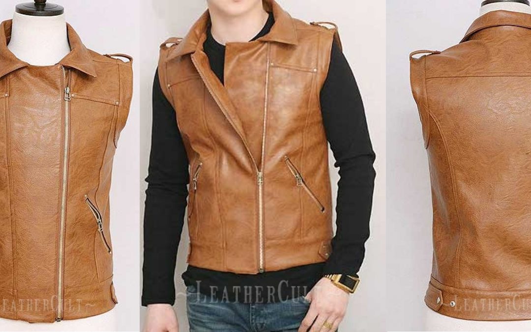 Leather Biker Vest #316