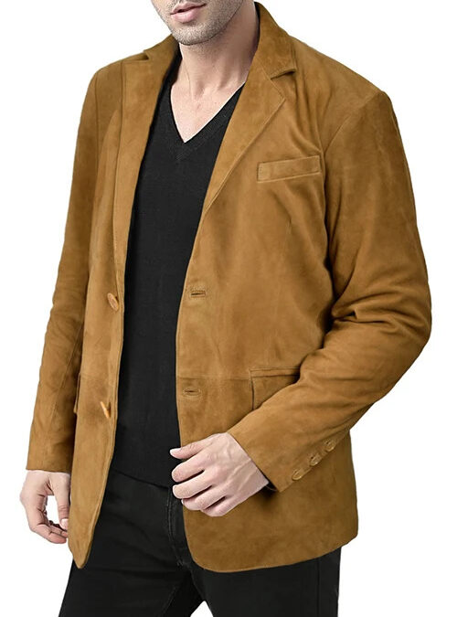 Leather Spotlight: The Ginger Brown Suede Leather Blazer