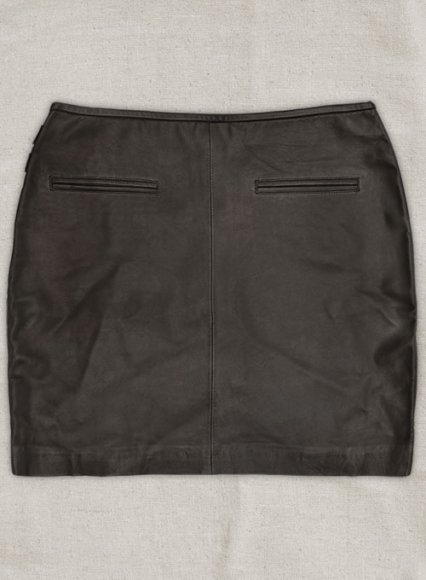 (image for) Soft Louis Brown Buckled Wrap Leather Skirt - # 467 - XL Regular