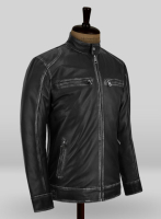 (image for) Rubbed Black Leather Jacket # 654