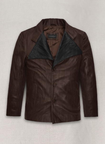 (image for) Wrinkled Brown Jim Morrison Leather Jacket