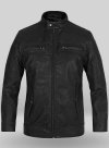 (image for) Distressed Black Leather Jacket # 616