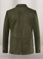 (image for) Woodland Green Suede Western Leather Blazer