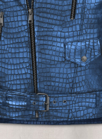 (image for) Phantom Croc Metallic Blue Leather Jacket