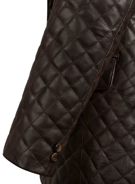 (image for) Dark Brown Bocelli Quilted Leather Blazer