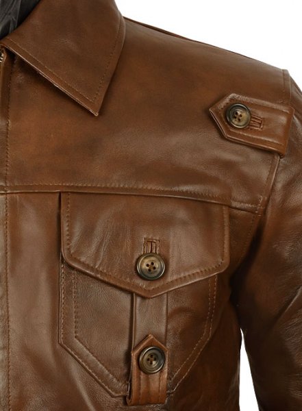 (image for) Spanish Brown The Expendables 2 Jason Statham Leather Jacket