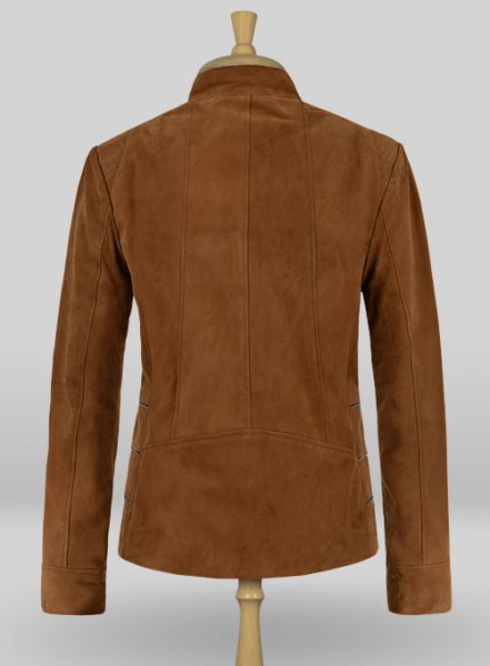 (image for) Soft Caramel Brown Suede Leather Jacket # 521