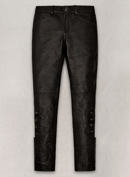 (image for) Crocodile Dark Brown Hyde Leather Pants