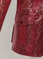 (image for) Bold Red Python Western Leather Blazer