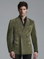 (image for) Woodland Green Suede Double Breasted Blazer