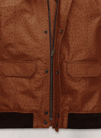 (image for) Tan Brown Ostrich Robert Pattinson Leather Jacket #3