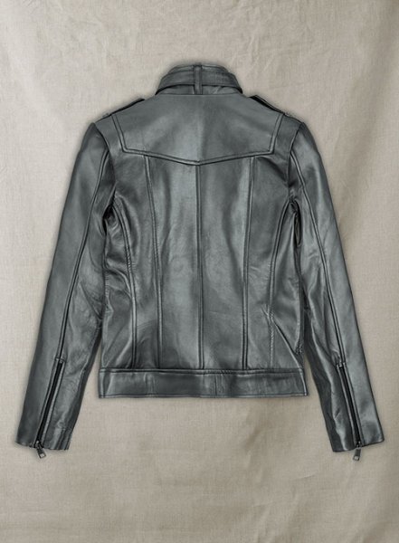 (image for) Metallic Lurex Gray Leather Jacket # 235