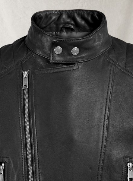 (image for) Shotgun Black Moto Leather Jacket