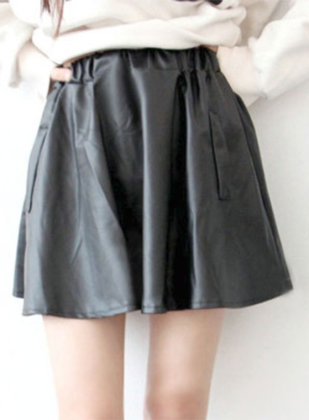 (image for) Swing Flare Leather Skirt - # 481