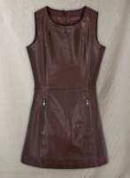 (image for) Soft Maroon Wax Miller Leather Dress - # 765