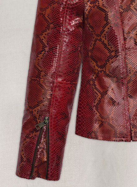 (image for) Bold Red Python Leather Jacket # 228