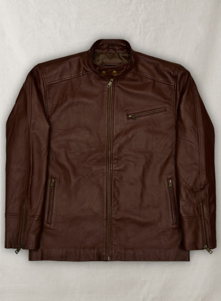 (image for) Bascilo Brown Leather Cycle Jacket #3 - 3XL