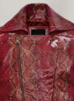 (image for) Bold Red Python Leather Jacket # 228