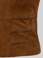 (image for) Soft Caramel Brown Suede Leather Jacket # 521