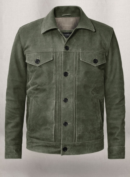 (image for) Vintage Italian Olive Ryan Reynolds Leather Jacket #3