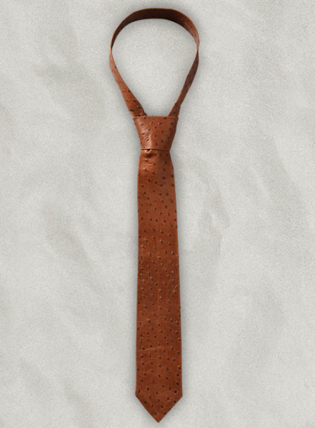 (image for) Brown Ostrich Leather Tie