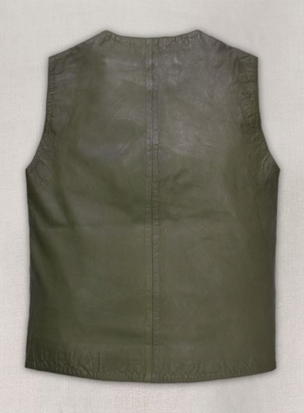 (image for) Basicallo Green Washed and Wax Leather Vest # 301