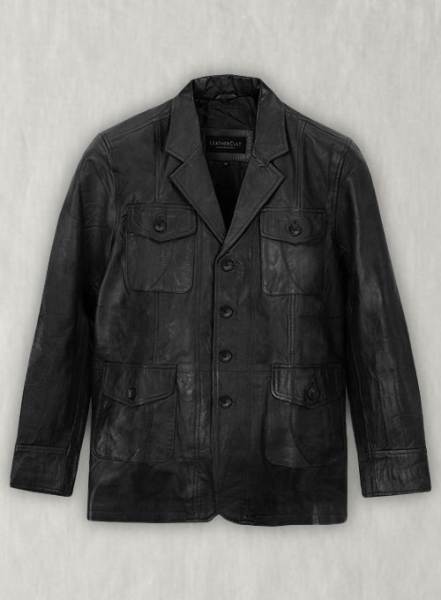 (image for) Black Leather Blazer #716 - 40 Long