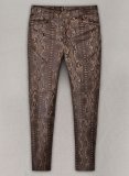 (image for) Dark Brown Python Leather Jeans Style #522