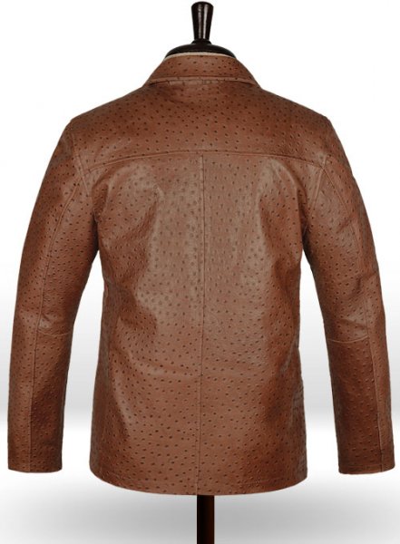 (image for) Brown Ostrich Leather Hipster Jacket #2