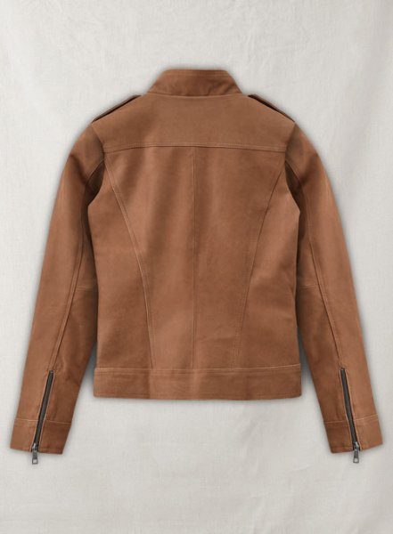 (image for) Light Vintage Tan Hide Jennifer Morrison Leather Jacket #2