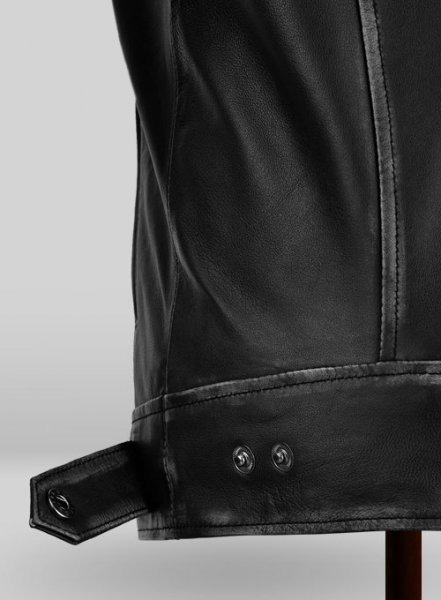 (image for) Rubbed Black Leather Jacket # 654