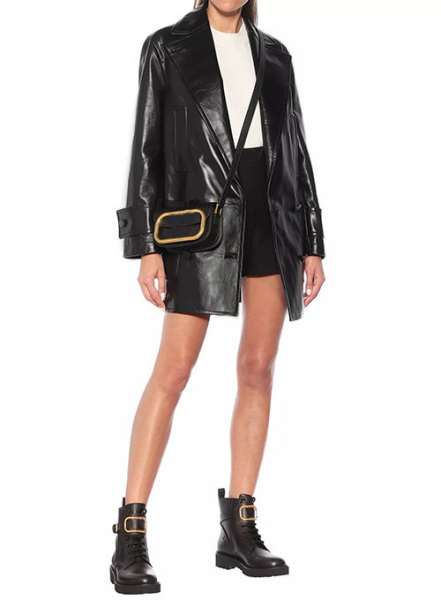 (image for) Vogue Doble Breasted Leather Trench Coat