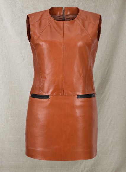 Shiny Old Tan Bonfire Leather Dress - # 752