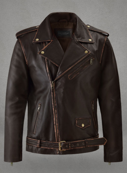 (image for) Enforcer Dark Brown Biker Leather Jacket