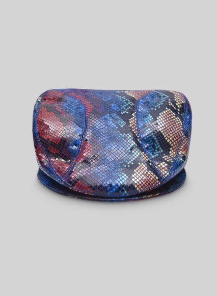 (image for) Bold Blue Python Leather Cap