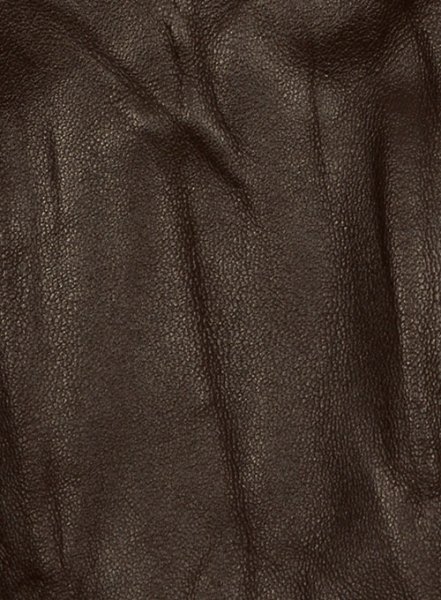 (image for) Wrinkled Brown Leather Fighter T-Shirt Jacket