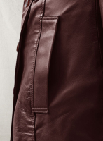 (image for) Soft Maroon Wax Halcon Leather Trench Coat