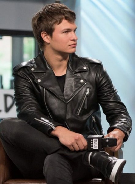 (image for) Ansel Elgort Leather Jacket #2