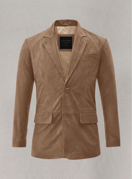 (image for) Dusty Beige Suede Leather Blazer