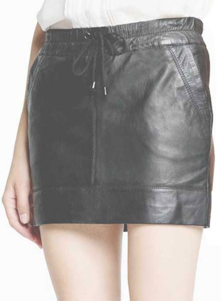 (image for) Drawstring Leather Skirt - # 421