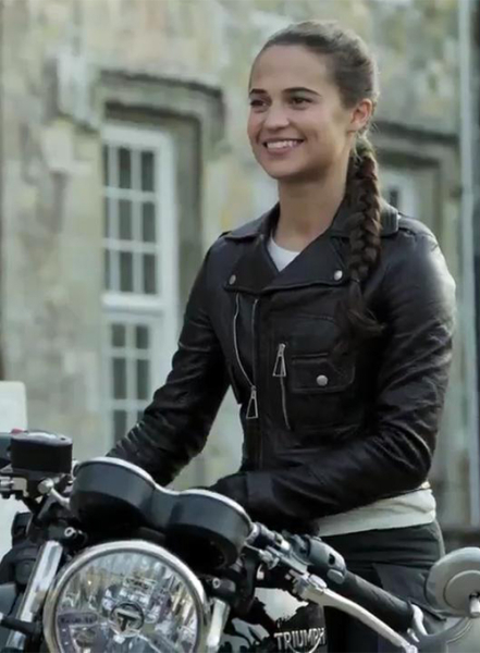 (image for) Alicia Vikander Tomb Raider Leather Jacket