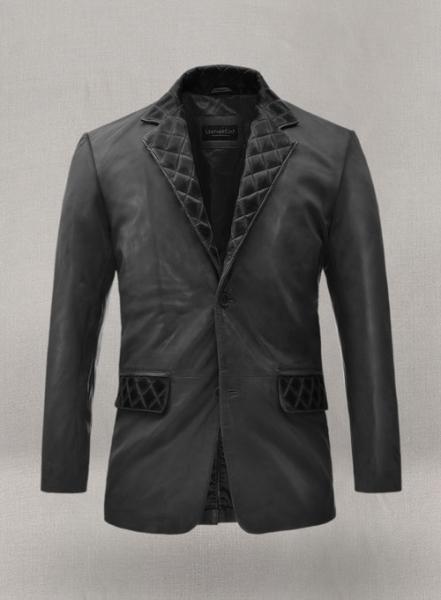 (image for) Harper Burnt Charcoal Leather Blazer