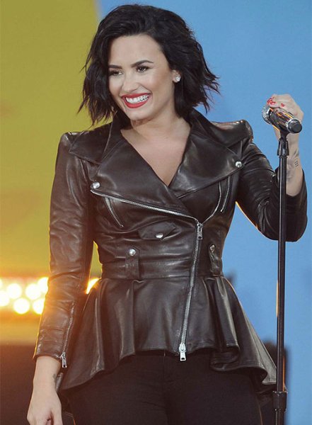 (image for) Demi Lovato Leather Jacket #2