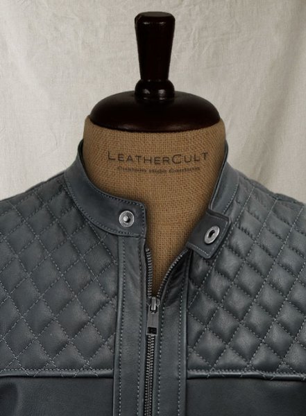 (image for) Quilted Panel Leather Jacket