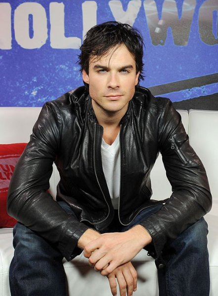 (image for) Ian Somerhalder Leather Jacket 1