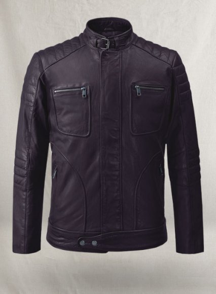 Firefly Moto Purple Biker Leather Jacket