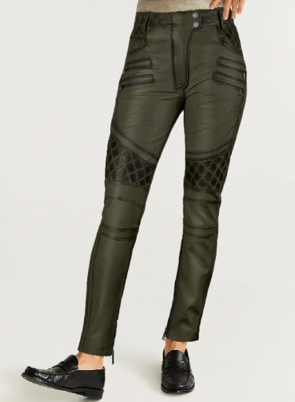 Carrier Burnt Olive Leather Pants