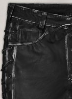 (image for) Rubbed Black Leather Pants #515