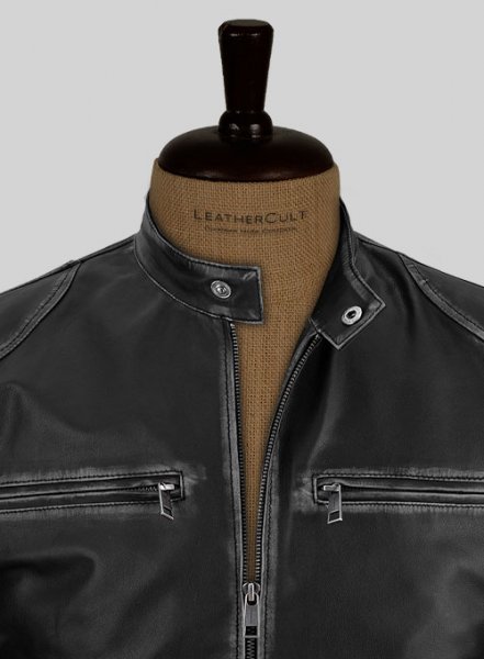 (image for) Rubbed Black Leather Jacket # 654