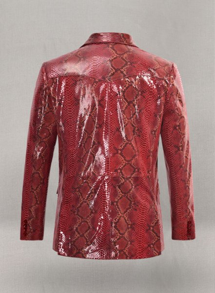 (image for) Bold Red Python Western Leather Blazer